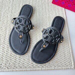 TORY BURCH Miller Flat Slip-On Slides Women's Black